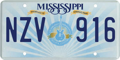 MS license plate NZV916