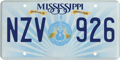 MS license plate NZV926