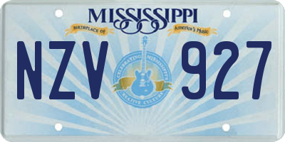MS license plate NZV927