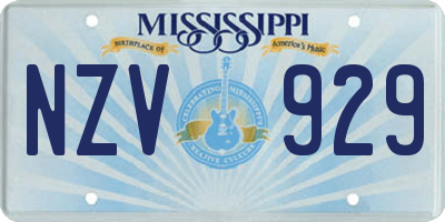 MS license plate NZV929