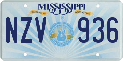 MS license plate NZV936