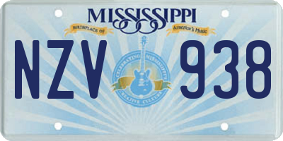 MS license plate NZV938