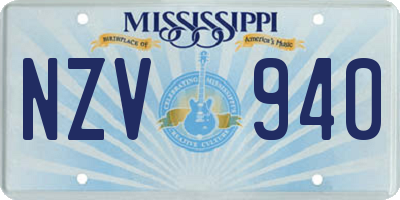 MS license plate NZV940
