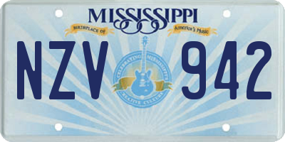 MS license plate NZV942