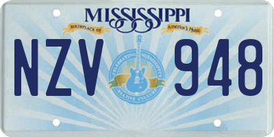 MS license plate NZV948