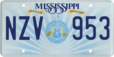 MS license plate NZV953