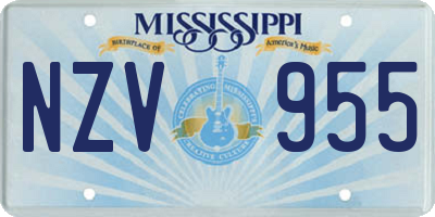 MS license plate NZV955