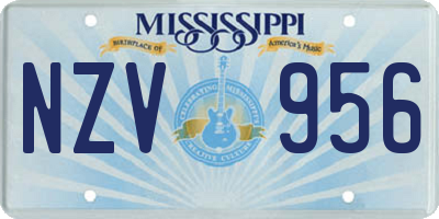 MS license plate NZV956