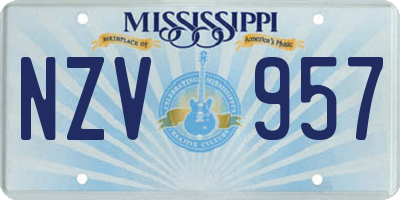 MS license plate NZV957
