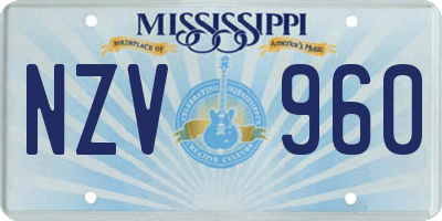 MS license plate NZV960