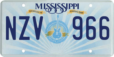 MS license plate NZV966