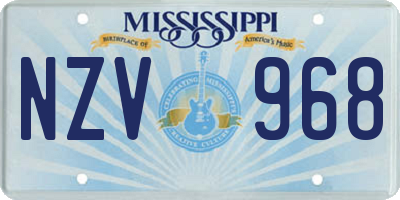 MS license plate NZV968