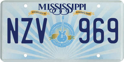MS license plate NZV969