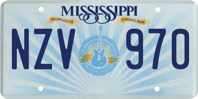 MS license plate NZV970