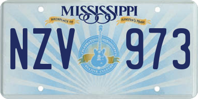 MS license plate NZV973