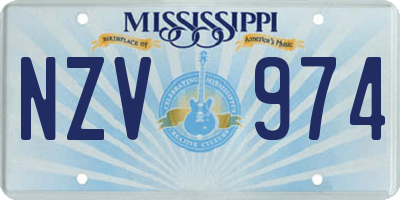 MS license plate NZV974