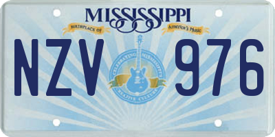 MS license plate NZV976