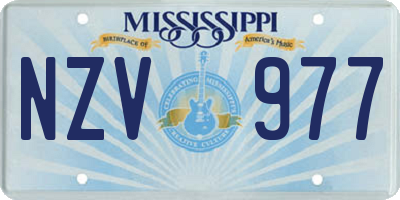 MS license plate NZV977