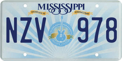 MS license plate NZV978