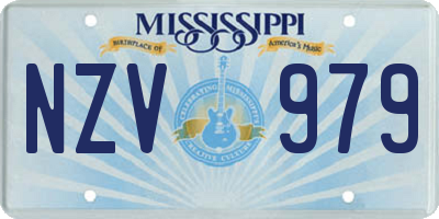 MS license plate NZV979