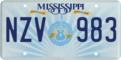 MS license plate NZV983