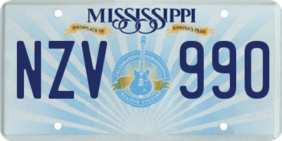 MS license plate NZV990
