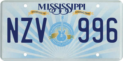 MS license plate NZV996