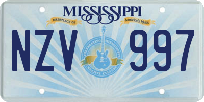 MS license plate NZV997