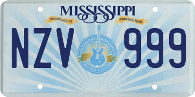 MS license plate NZV999