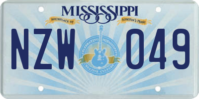 MS license plate NZW049