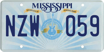 MS license plate NZW059