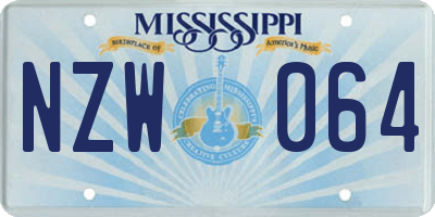 MS license plate NZW064