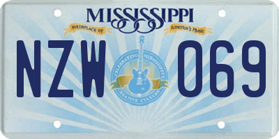 MS license plate NZW069
