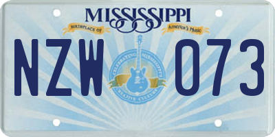 MS license plate NZW073