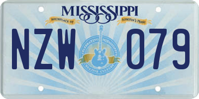 MS license plate NZW079