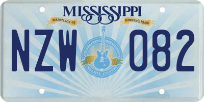 MS license plate NZW082