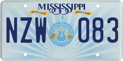 MS license plate NZW083