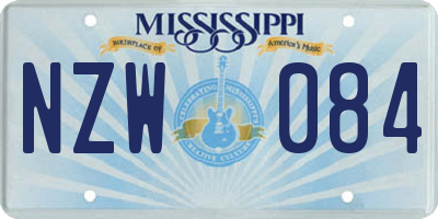MS license plate NZW084