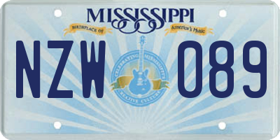 MS license plate NZW089