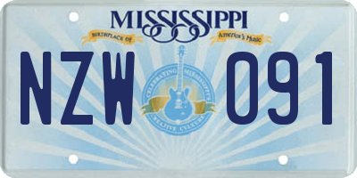 MS license plate NZW091