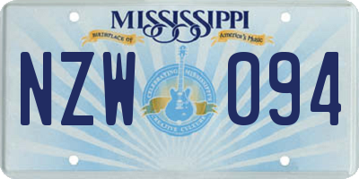 MS license plate NZW094
