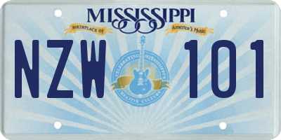 MS license plate NZW101