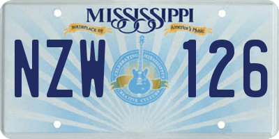 MS license plate NZW126