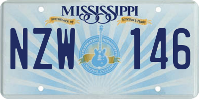 MS license plate NZW146