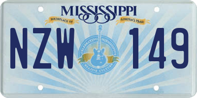 MS license plate NZW149
