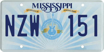 MS license plate NZW151