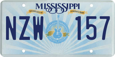 MS license plate NZW157