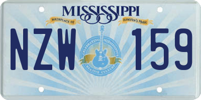 MS license plate NZW159