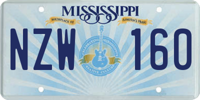 MS license plate NZW160