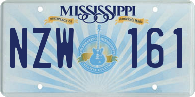 MS license plate NZW161